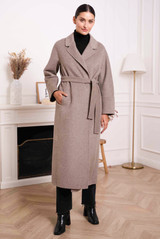 Wool Blend Belted Duster Coat