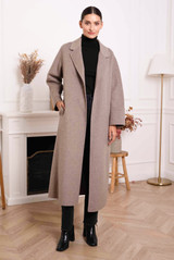 Wool Blend Belted Duster Coat