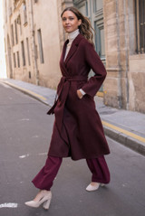 Wool Blend Belted Duster Coat