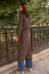 Wool Blend Belted Duster Coat