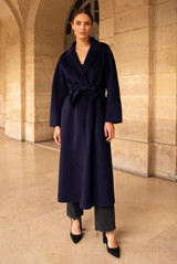 Wool Blend Belted Duster Coat