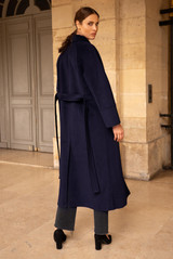 Wool Blend Belted Duster Coat