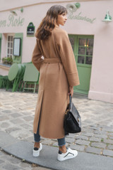 Wool Blend Belted Duster Coat