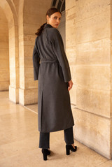 Wool Blend Belted Duster Coat