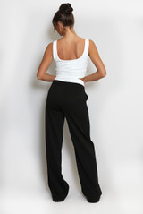 Casual Bralet and Trouser Set With Contrast Waistband 