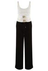 Casual Bralet and Trouser Set With Contrast Waistband 