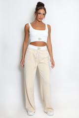 Casual Bralet and Trouser Set With Contrast Waistband 