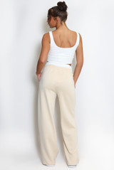 Casual Bralet and Trouser Set With Contrast Waistband 