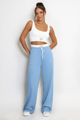 Casual Bralet and Trouser Set With Contrast Waistband 