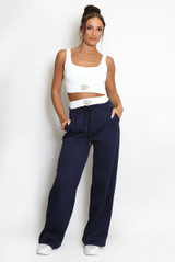 Casual Bralet and Trouser Set With Contrast Waistband 
