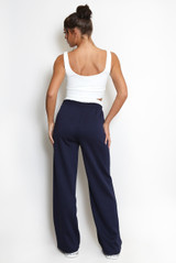 Casual Bralet and Trouser Set With Contrast Waistband 