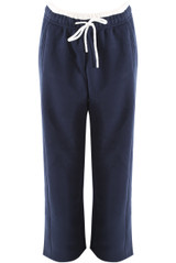 Contrast Waist Wide Leg Trousers