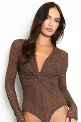 Twist Front Lace Bodysuit
