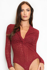 Twist Front Lace Bodysuit