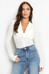 Twist Front Lace Bodysuit
