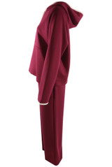 Contrast Piping Hooded Sweatshirt And Jogger Set