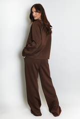 Contrast Piping Hooded Sweatshirt And Jogger Set