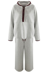 Contrast Piping Hooded Sweatshirt And Jogger Set