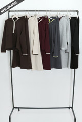 Contrast Piping Hooded Sweatshirt And Jogger Set