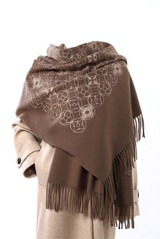 Designer Inspired Monogram Wool Blend Scarf