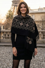 Designer Inspired Monogram Wool Blend Scarf