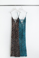 Printed Mesh Cut Out Back Maxi Dress