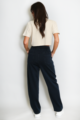 Denim Tapered Wide Leg Trousers 