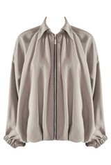 Lightweight Balloon Sleeve Bomber Jacket