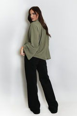 Lightweight Balloon Sleeve Bomber Jacket