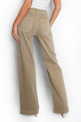 Visible Seam Wide Leg Jeans