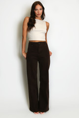 Visible Seam Wide Leg Jeans