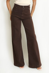 Visible Seam Wide Leg Jeans