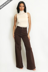Visible Seam Wide Leg Jeans