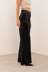 Wide Leg Tailored Velvet Trousers