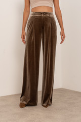 Wide Leg Tailored Velvet Trousers