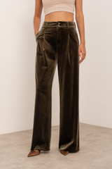 Wide Leg Tailored Velvet Trousers