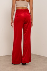 Wide Leg Tailored Velvet Trousers