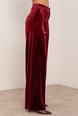 Wide Leg Tailored Velvet Trousers