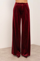 Wide Leg Tailored Velvet Trousers