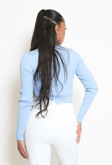 Ribbed Buttons Trim Bodysuit