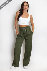  Pintuck Wide Leg Jogger 