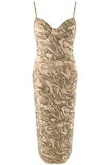 Studded Marble Mesh Midi Dress