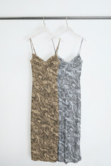 Studded Marble Mesh Midi Dress