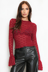 Lace Flare Cuff Top