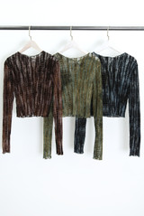 Abstract Mesh Long Sleeve Top
