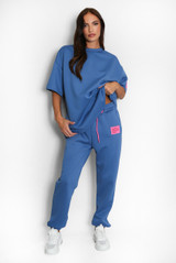 Oversized Slogan Tag Tee and Joggers Set