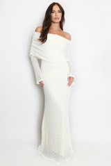 Lace Bardot Maxi Dress