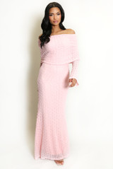 Lace Bardot Maxi Dress
