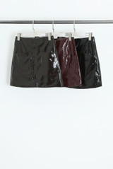 A-Line Vinyl Mini Skirt