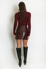 A-Line Vinyl Mini Skirt